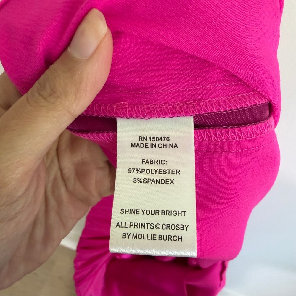 Crosby by Mollie Burch Cora Trouser Mollie Pink Wide Leg Side Stripe XS NWT - Picture 5 of 5